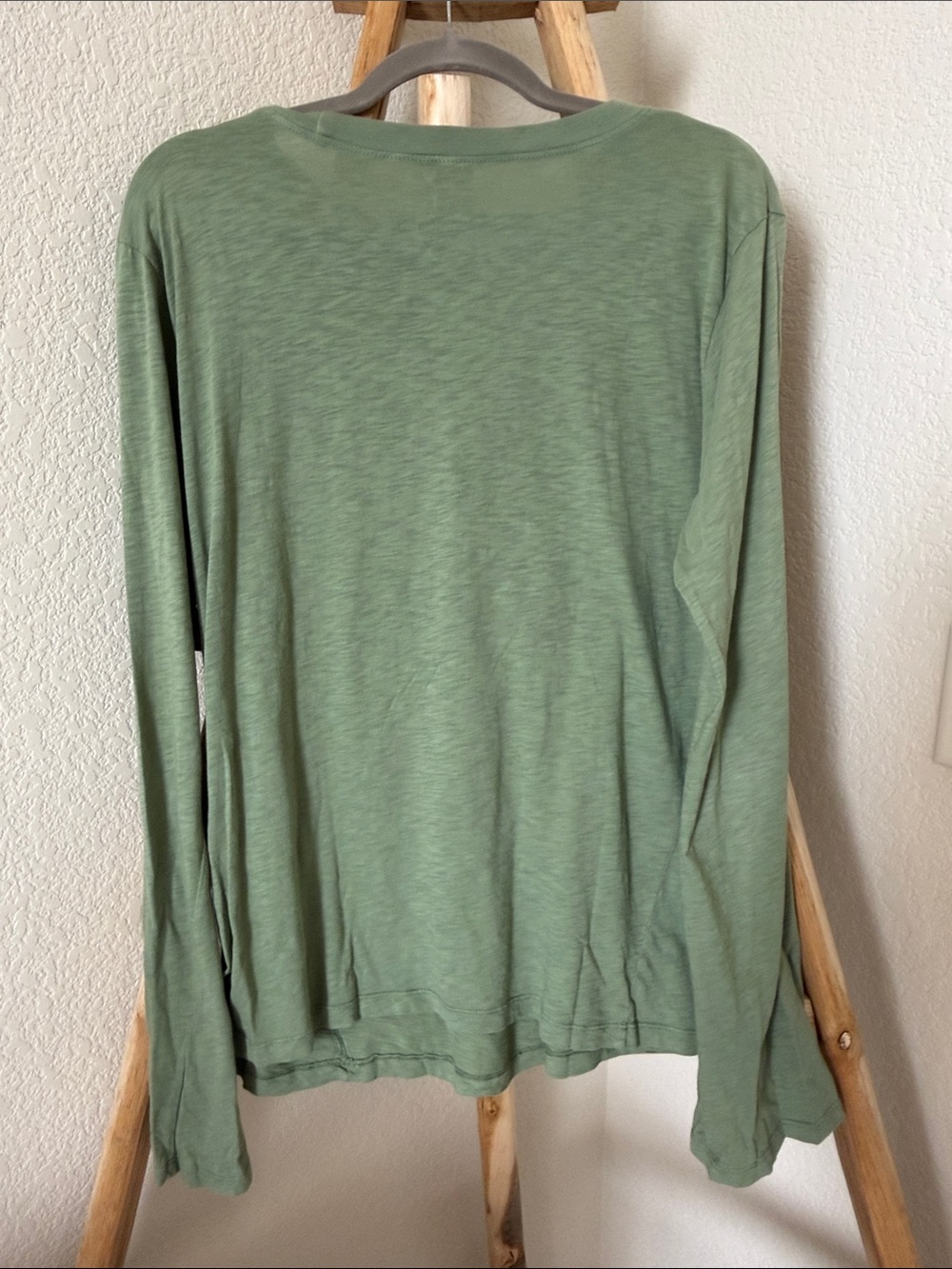 Long Sleeve Crewneck Top in Olive Green - Picture 6 of 6